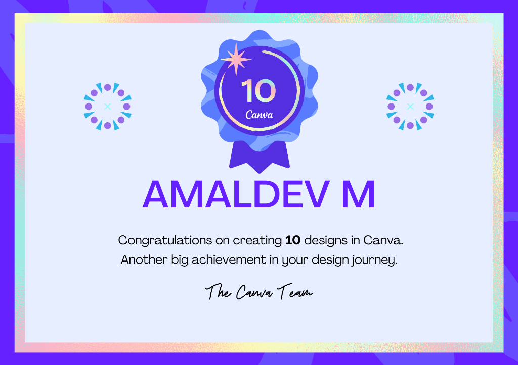 Canva 10 Design Milestone Badge