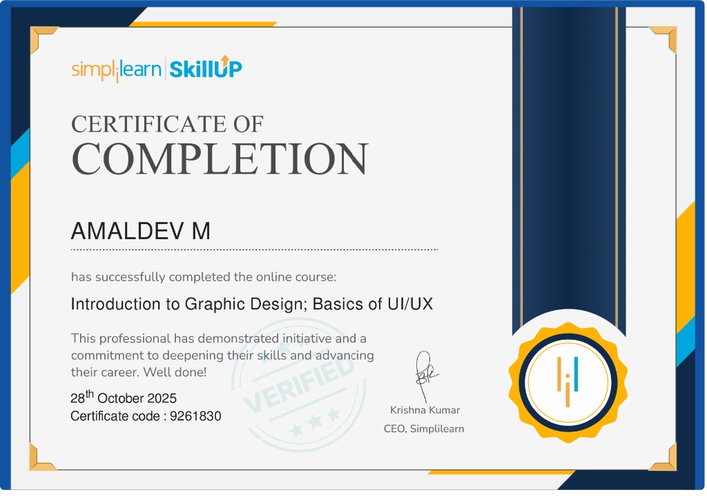 Introduction to Graphic Design; Basics of UI/UX Certificate