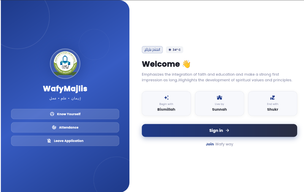 Wafy Majlis - Student Learning Management System